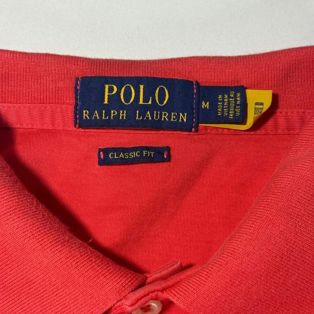 Polo Ralph Lauren Mens Classic Fit Red/Orange Short‎ Sleeve Polo Shirt Size M